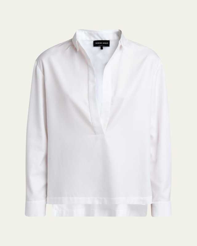 Cotton Twill Tunic Blouse